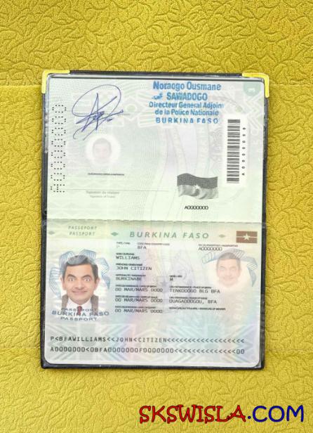 Burkina Faso paszport (2008-2018) wygląd zdjęcia pliki PSD, skan i fotografowany obraz